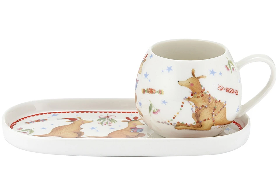 Ashdene Barney Saves Christmas Mug & Plate Set - Kangaroo 3 Ashdene Barney Saves Christmas Mug & Plate Set - Kangaroo