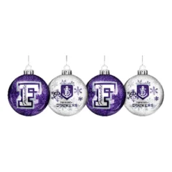 Fremantle Dockers AFL Glitter Christmas Baubles Xmas Decorations