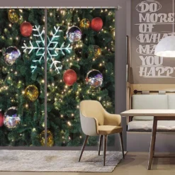 3D Tree Snowflake 52079 Christmas Blockout Photo Curtain Printing Curtains Drapes Fabric Window Xmas