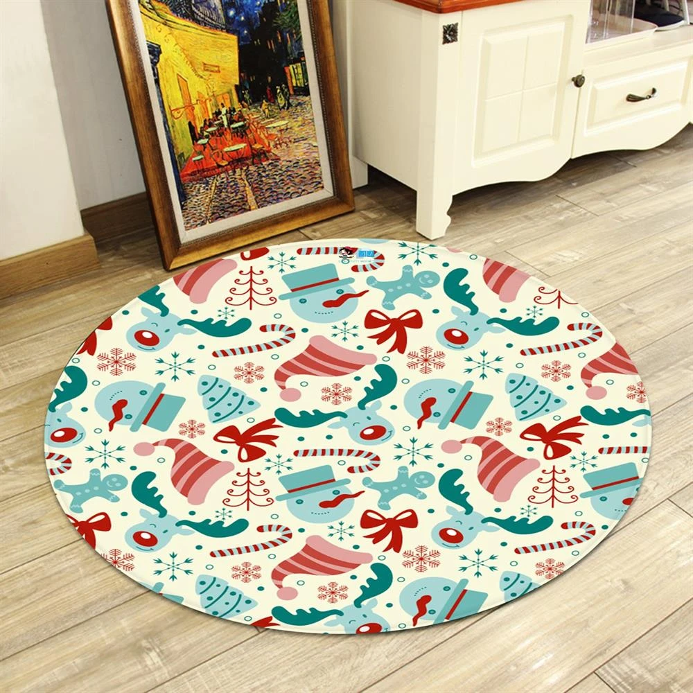 3D Hat Snowman Deer Bow 65226 Christmas Round Non Slip Rug Mat Room Mat Quality Elegant Photo Carpet 3 3D Hat Snowman Deer Bow 65226 Christmas Round Non Slip Rug Mat Room Mat Quality Elegant Photo Carpet