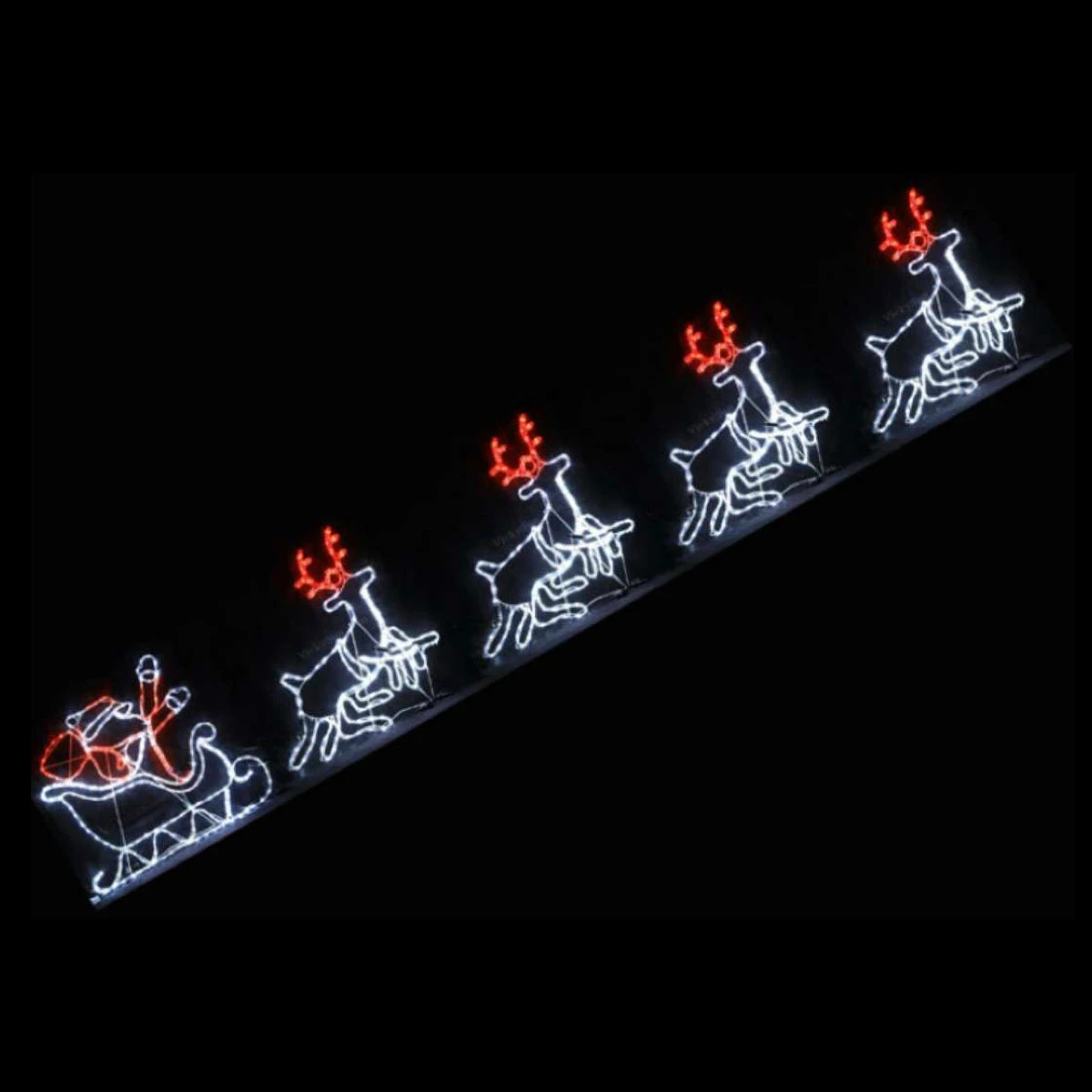 Christmas LED Motif Santa Riding Reindeers In Sleigh White Edition 560x80cm Indoor Outdoor Display S 3 Christmas LED Motif Santa Riding Reindeers In Sleigh White Edition 560x80cm Indoor Outdoor Display S