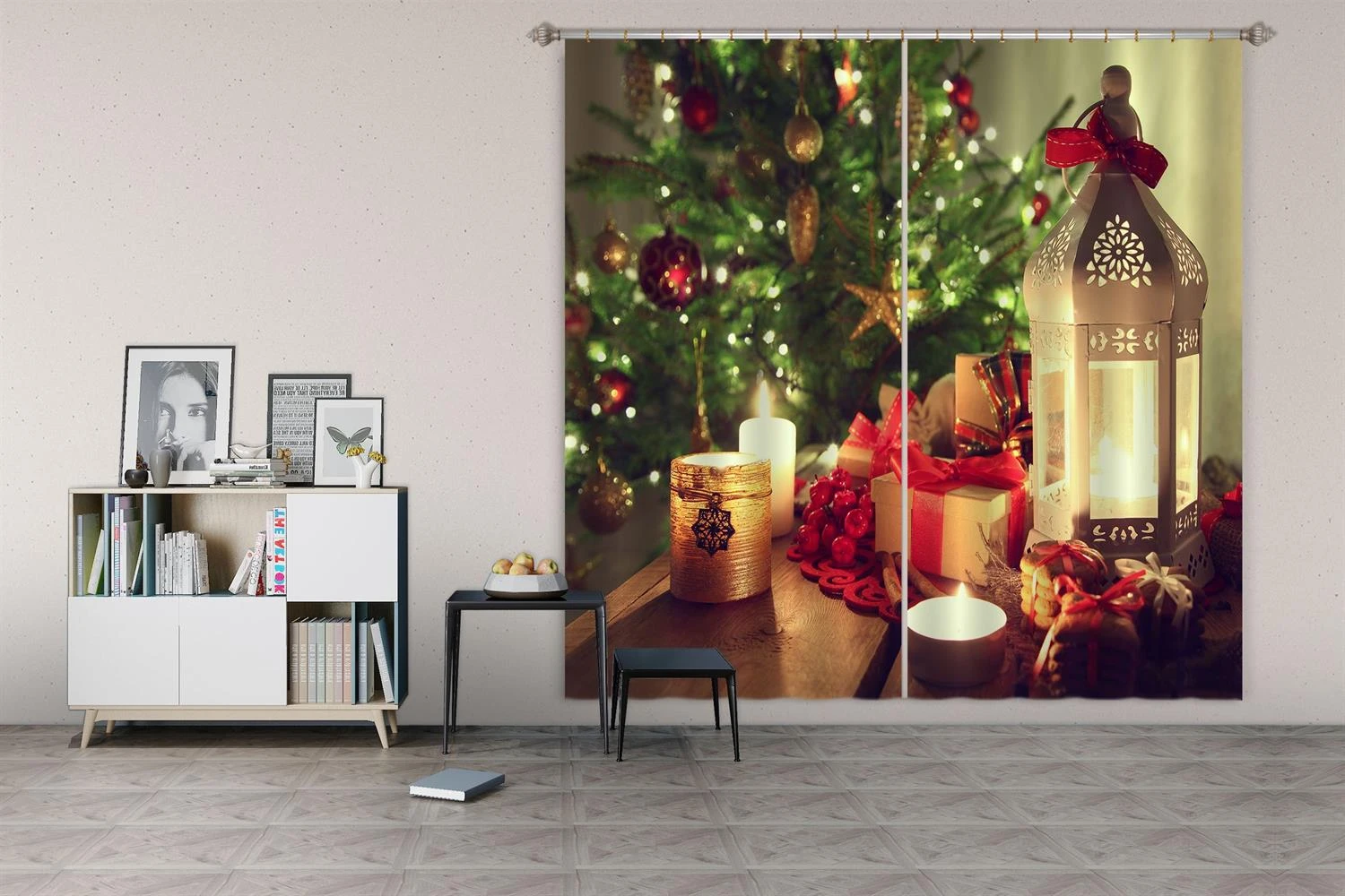 3D Candle Gift 52014 Christmas Blockout Photo Curtain Printing Curtains Drapes Fabric Window Xmas 4 3D Candle Gift 52014 Christmas Blockout Photo Curtain Printing Curtains Drapes Fabric Window Xmas - Image 2