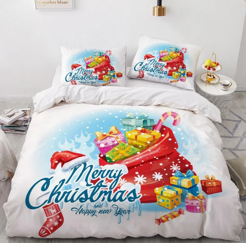 3D Christmas Gift 9150 Bed Pillowcases Quilt Cover Set Bedding Set Pillowcases Duvet Cover KING SING 4 3D Christmas Gift 9150 Bed Pillowcases Quilt Cover Set Bedding Set Pillowcases Duvet Cover KING SING - Image 2