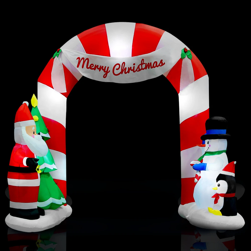 Jingle Jollys Christmas Inflatable Santa Archway 3M Outdoor Decorations Lights 4 Jingle Jollys Christmas Inflatable Santa Archway 3M Outdoor Decorations Lights - Image 2