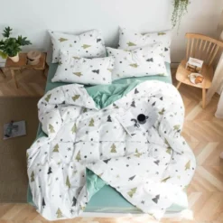 3D Green Little Christmas Tree 7067 Bed Pillowcases Quilt Cover Set Bedding Set Pillowcases Duvet Co