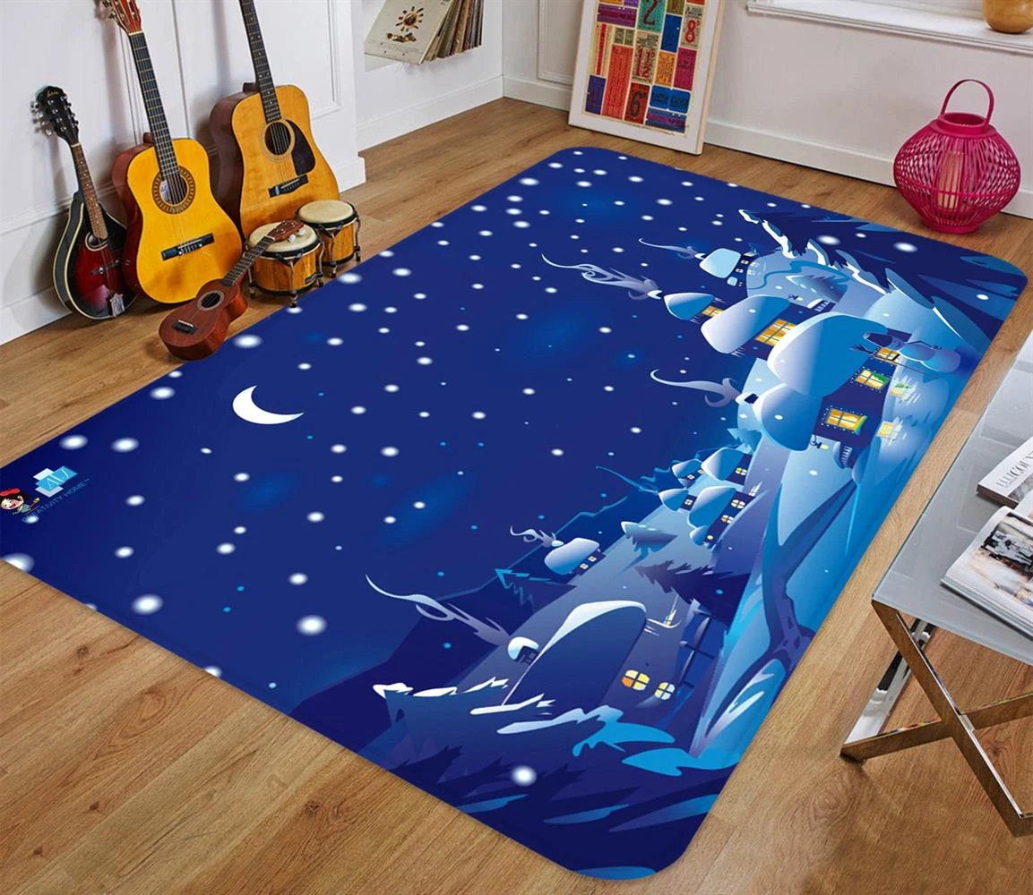 3D Night Snow House 65208 Christmas Non Slip Rug Mat Room Mat Quality Elegant Photo Carpet Xmas 3 3D Night Snow House 65208 Christmas Non Slip Rug Mat Room Mat Quality Elegant Photo Carpet Xmas