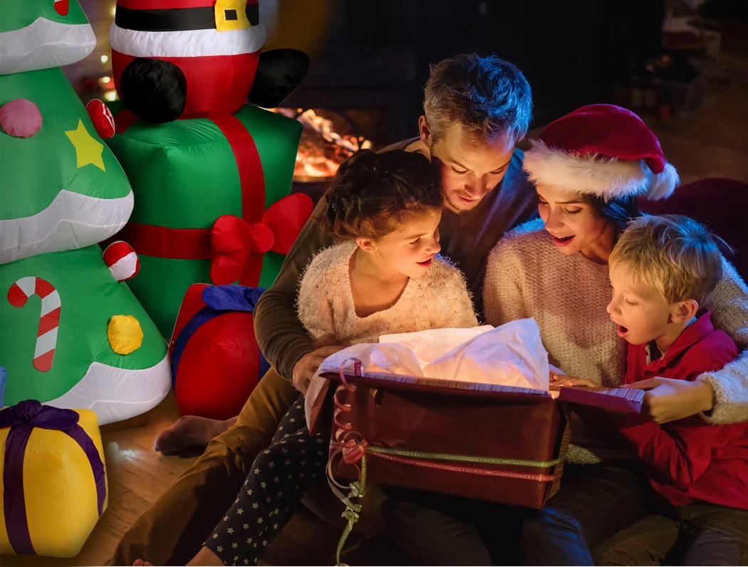 Santaco Inflatable Christmas Outdoor Decorations Santa LED Lights Xmas Party 4 Santaco Inflatable Christmas Outdoor Decorations Santa LED Lights Xmas Party - Image 2