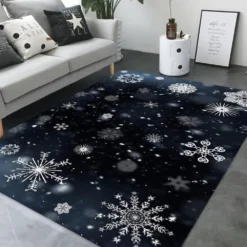 3D Snowflake Pattern 65191 Christmas Non Slip Rug Mat Room Mat Quality Elegant Photo Carpet Xmas