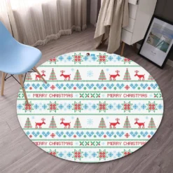 3D Tree Deer Pattern 65219 Christmas Round Non Slip Rug Mat Room Mat Quality Elegant Photo Carpet Xm -Amscan Sales Store c7294e8ae9627048516b344c8add44ed
