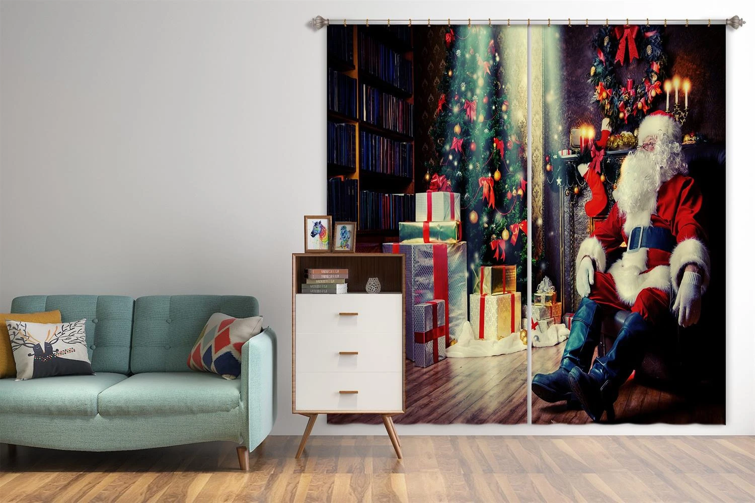 3D Santa Claus Gift Tree 52015 Christmas Blockout Photo Curtain Printing Curtains Drapes Fabric Wind 3 3D Santa Claus Gift Tree 52015 Christmas Blockout Photo Curtain Printing Curtains Drapes Fabric Wind