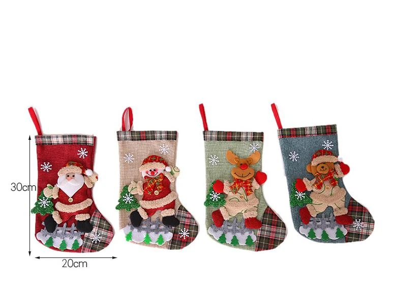 Christmas Family Holiday Party Decorations Stockings Xmas Stockings Gift Bag Candy Bag,Elk 4 Christmas Family Holiday Party Decorations Stockings Xmas Stockings Gift Bag Candy Bag,Elk - Image 2