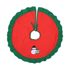 New 90cm 35" Christmas Tree Skirt Felt Floor Decorations Xmas Santa Snowman Gift - Snowman