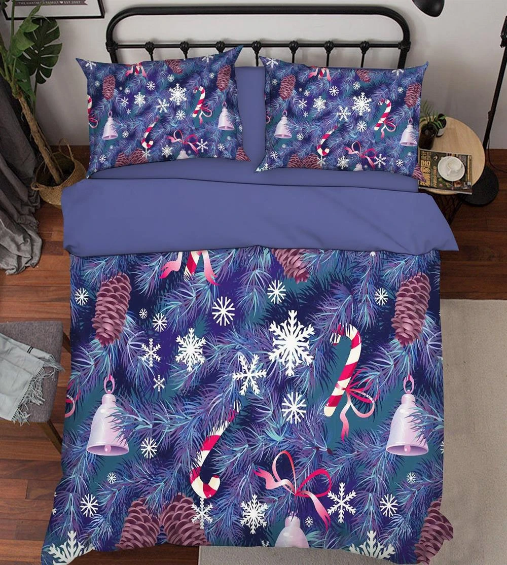 3D Christmas Tree Bells 146 Bed Pillowcases Quilt Cover Set Bedding Set Pillowcases Duvet Cover KIN 4 3D Christmas Tree Bells 146 Bed Pillowcases Quilt Cover Set Bedding Set Pillowcases Duvet Cover KIN - Image 2