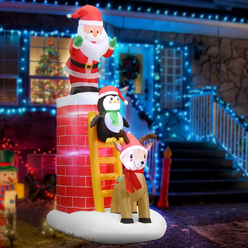 Jingle Jollys 2.1M Inflatable Christmas Santa On Chimney Xmas Decorations Outdoor LED Lights 8 Jingle Jollys 2.1M Inflatable Christmas Santa On Chimney Xmas Decorations Outdoor LED Lights - Image 6