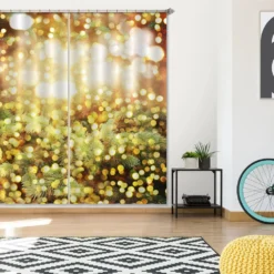 3D Aperture 52021 Christmas Blockout Photo Curtain Printing Curtains Drapes Fabric Window Xmas