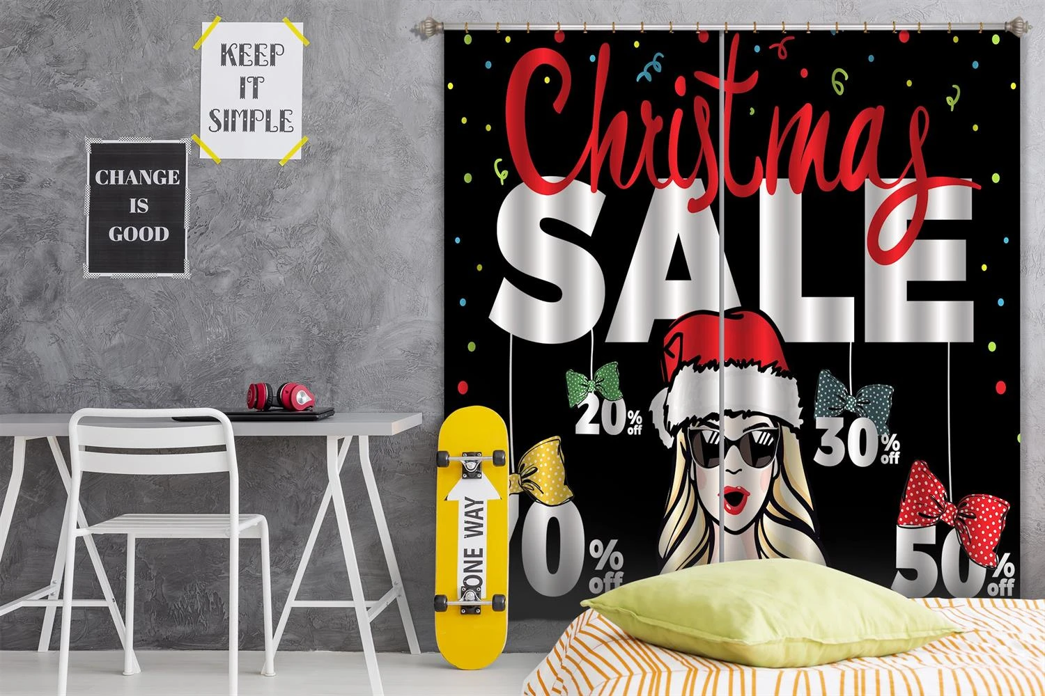 3D Christmas Hat Woman 038 Blockout Photo Curtain Printing Curtains Drapes Fabric Window 8 3D Christmas Hat Woman 038 Blockout Photo Curtain Printing Curtains Drapes Fabric Window - Image 6