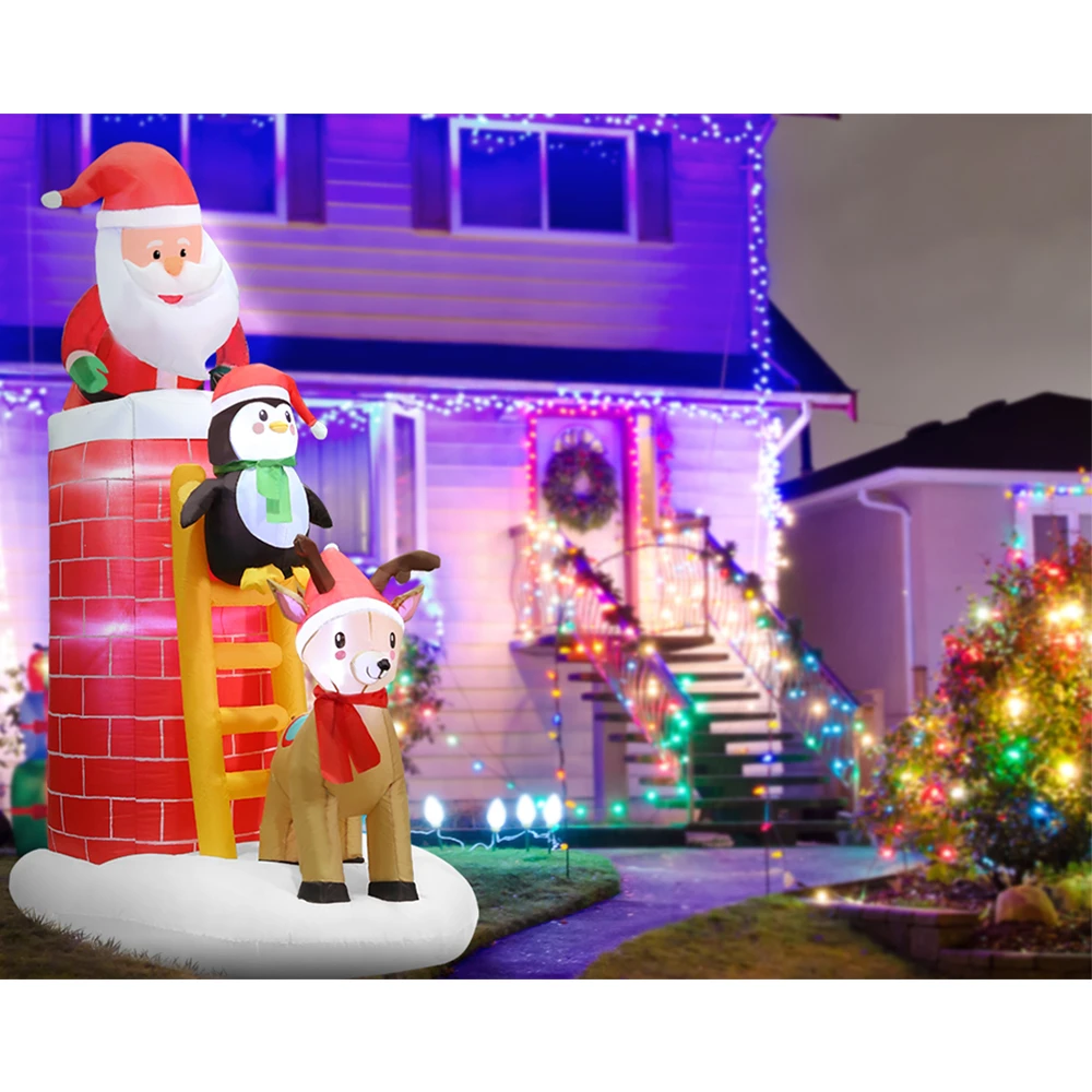 Jingle Jollys 2.1M Inflatable Christmas Santa On Chimney Xmas Decorations Outdoor LED Lights 3 Jingle Jollys 2.1M Inflatable Christmas Santa On Chimney Xmas Decorations Outdoor LED Lights