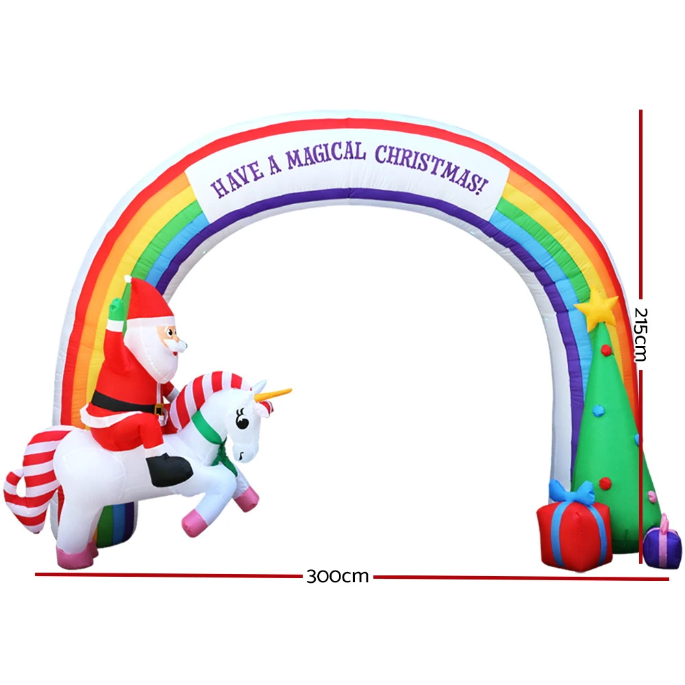 Jingle Jollys Christmas Inflatable Rainbow Archway Santa 3M Outdoor Decorations 7 Jingle Jollys Christmas Inflatable Rainbow Archway Santa 3M Outdoor Decorations - Image 5