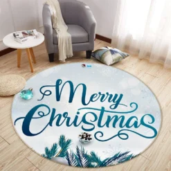 3D Christmas Letters 75127 Round Non Slip Rug Mat Room Mat Quality Elegant Photo Carpet