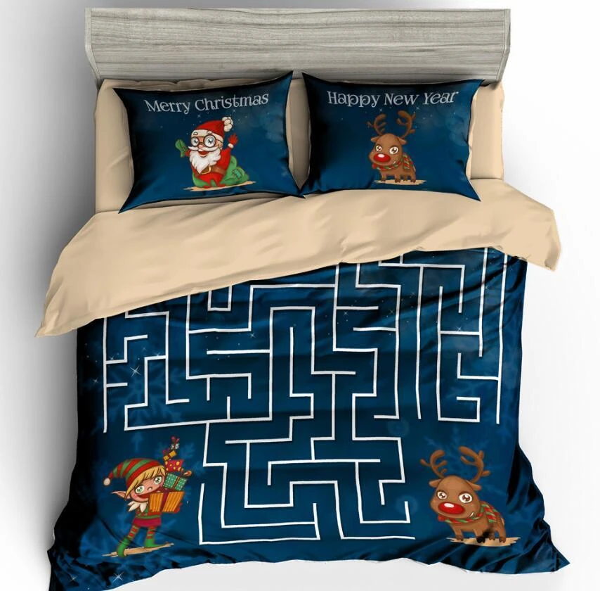 3D Christmas Maze 6016 Bed Pillowcases Quilt Cover Set Bedding Set Pillowcases Duvet Cover KING SING 4 3D Christmas Maze 6016 Bed Pillowcases Quilt Cover Set Bedding Set Pillowcases Duvet Cover KING SING - Image 2