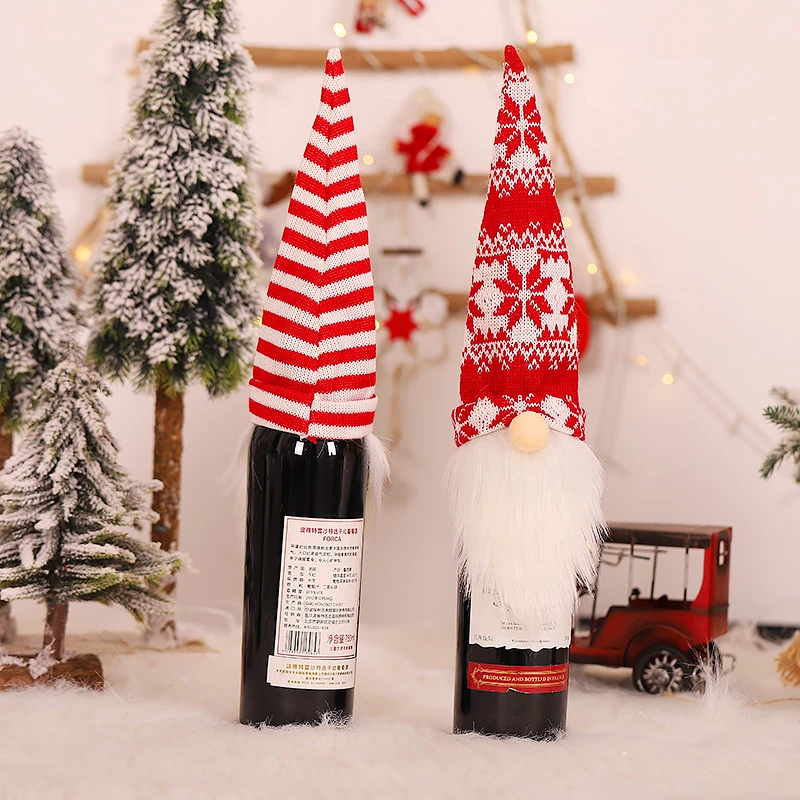 4 Pack Christmas Family Holiday Party Decorations Wine Bottle Cover 4 4 Pack Christmas Family Holiday Party Decorations Wine Bottle Cover - Image 2