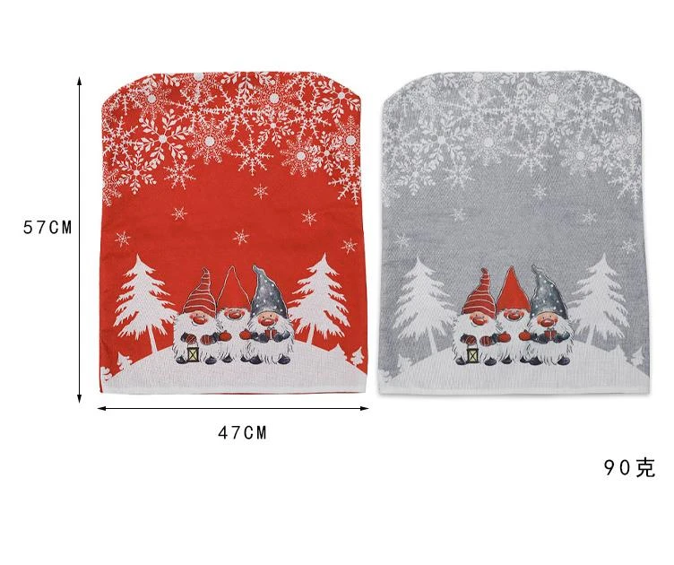 Christmas Family Holiday Party Decorations Chair Cover Protector Seat Slipcovers,Grey 4 Christmas Family Holiday Party Decorations Chair Cover Protector Seat Slipcovers,Grey - Image 2