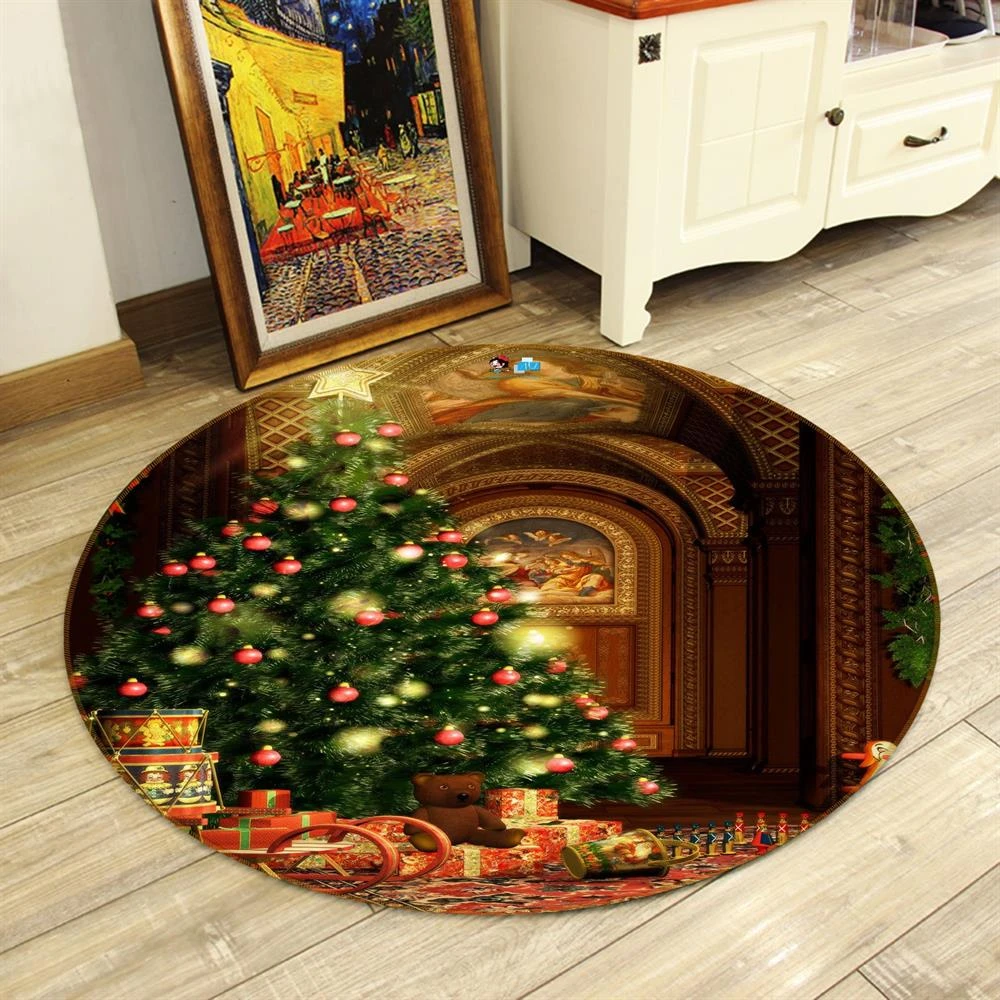 3D Christmas Tree 72257 Round Non Slip Rug Mat Room Mat Quality Elegant Photo Carpet 5 3D Christmas Tree 72257 Round Non Slip Rug Mat Room Mat Quality Elegant Photo Carpet - Image 3
