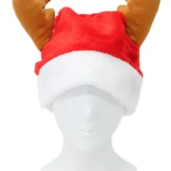 Christmas Party Hat - Santa Hat W Reindeer Antlers