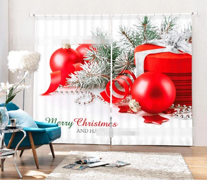 3D Nice Christmas 2036 Blockout Photo Curtain Printing Curtains Drapes Fabric Window 6 3D Nice Christmas 2036 Blockout Photo Curtain Printing Curtains Drapes Fabric Window - Image 4