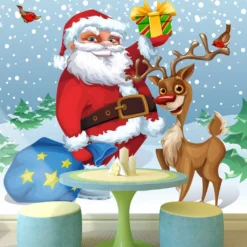 3D Father Christmas And Reindeer 646 Wallpaper Mural Wall Mural Wall Murals Removable Wallpaper Self -Amscan Sales Store db13b33ceaa70e434ab9d296c832381f