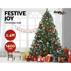 Jingle Jollys 2.4M 8FT Christmas Tree Xmas Decorations Snow Home Decor 1400 Tips 10 Jingle Jollys 2.4M 8FT Christmas Tree Xmas Decorations Snow Home Decor 1400 Tips -Amscan Sales Store dcc0d4a813404587937d598ca9626c67