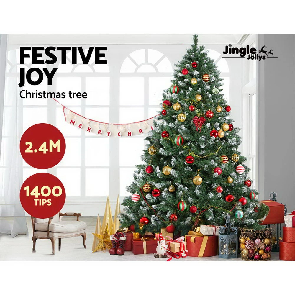 Jingle Jollys 2.4M 8FT Christmas Tree Xmas Decorations Snow Home Decor 1400 Tips 6 Jingle Jollys 2.4M 8FT Christmas Tree Xmas Decorations Snow Home Decor 1400 Tips - Image 4