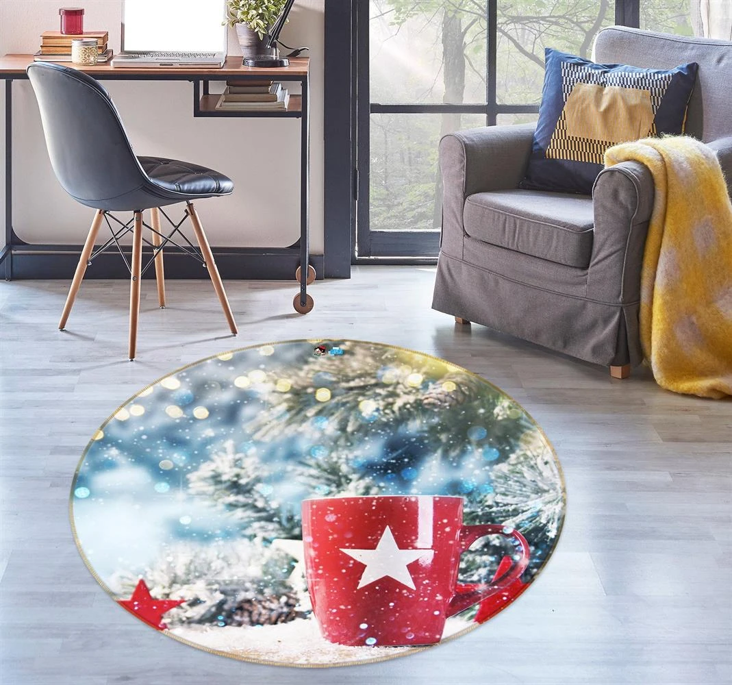 3D Snow Red Cup 54045 Christmas Round Non Slip Rug Mat Room Mat Quality Elegant Photo Carpet Xmas 3 3D Snow Red Cup 54045 Christmas Round Non Slip Rug Mat Room Mat Quality Elegant Photo Carpet Xmas