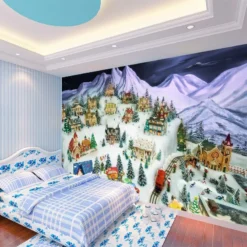 3D Christmas Villages Scenery 765 Wallpaper Mural Wall Mural Wall Murals Removable Wallpaper Woven P