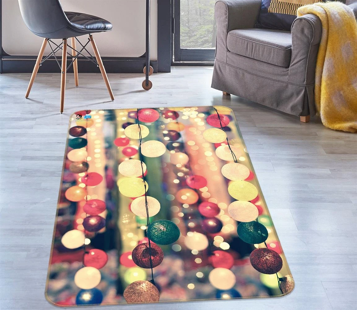 3D Colorful Ball String Lights 55136 Christmas Non Slip Rug Mat Room Mat Quality Elegant Photo Carpe 5 3D Colorful Ball String Lights 55136 Christmas Non Slip Rug Mat Room Mat Quality Elegant Photo Carpe - Image 3