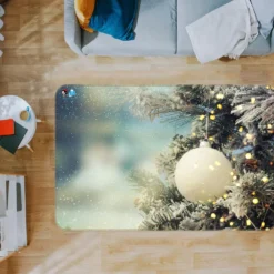3D White Ball 54230 Christmas Non Slip Rug Mat Room Mat Quality Elegant Photo Carpet Xmas