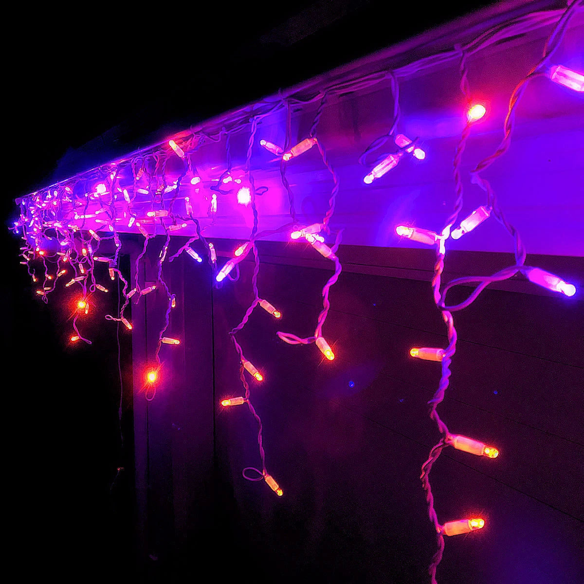 Christmas Complete Icicle Lights PURPLE/ORANGE 4.8m - Purple/Orange 5 Christmas Complete Icicle Lights PURPLE/ORANGE 4.8m - Purple/Orange - Image 3