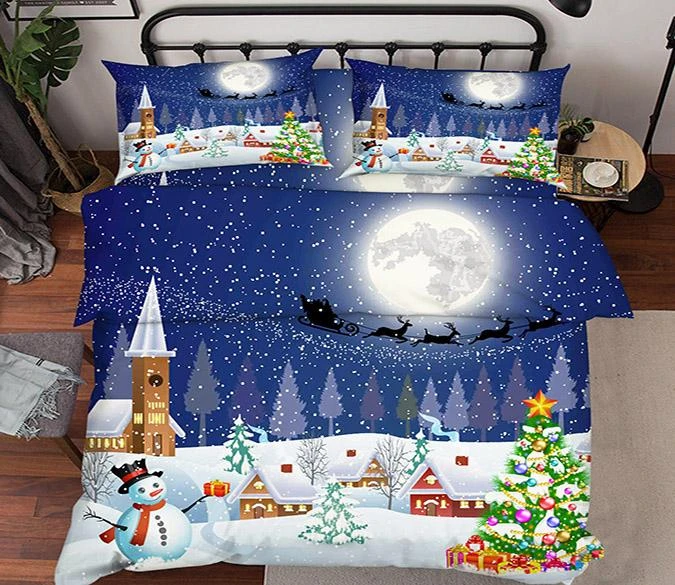 3D Christmas Eve 55 Bed Pillowcases Quilt Cover Set Bedding Set Pillowcases Duvet Cover KING SINGLE 3 3D Christmas Eve 55 Bed Pillowcases Quilt Cover Set Bedding Set Pillowcases Duvet Cover KING SINGLE - Image 2