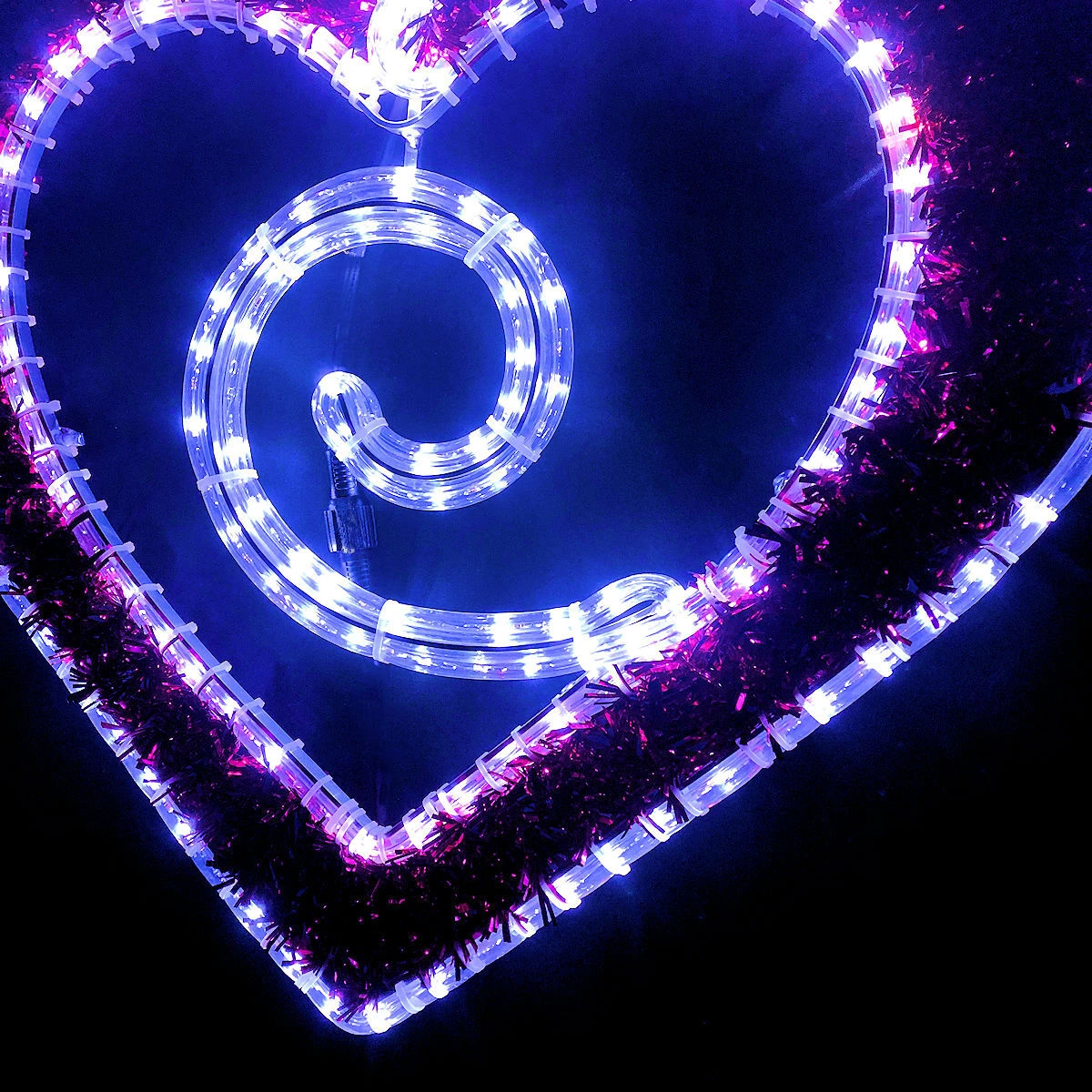 Christmas Complete Pink Heart With Bow Rope Light Motif 62cm - Pink, White 3 Christmas Complete Pink Heart With Bow Rope Light Motif 62cm - Pink, White