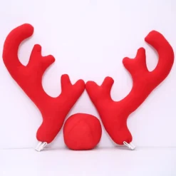 3PCS Premium Christmas Car Truck Costume Reindeer Antlers Red Nose Xmas Decor