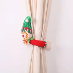 Christmas Family Holiday Party Decorations Curtain Fastener Buckle Tieback,Green Hat