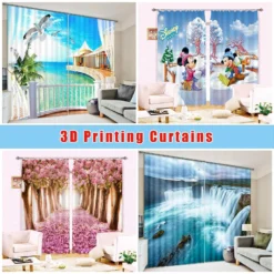 3D Christmas Tree Balls 2013 Blockout Photo Curtain Printing Curtains Drapes Fabric Window