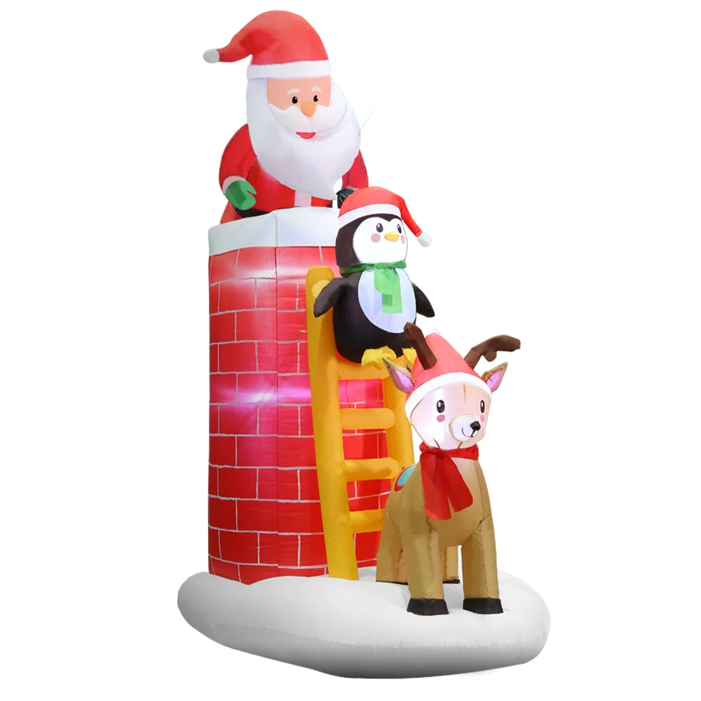 Jingle Jollys 2.1M Inflatable Christmas Santa On Chimney Xmas Decorations Outdoor LED Lights 4 Jingle Jollys 2.1M Inflatable Christmas Santa On Chimney Xmas Decorations Outdoor LED Lights - Image 2