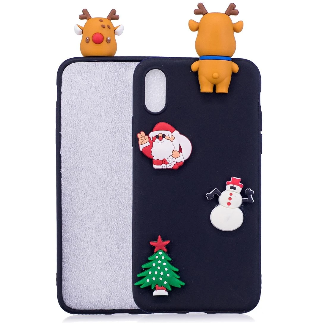 For IPhone XR Case Black 3D Christmas Elk Pattern TPU Protective Cover 4 For IPhone XR Case Black 3D Christmas Elk Pattern TPU Protective Cover - Image 2