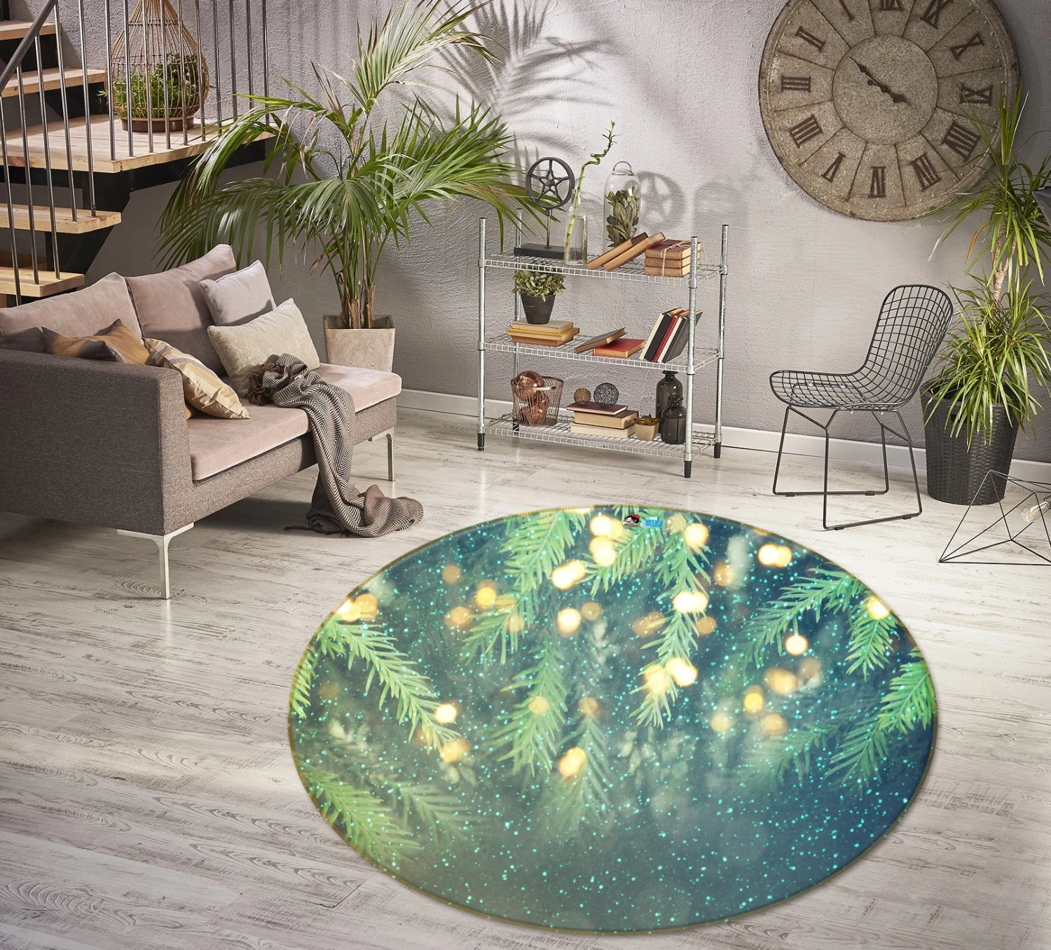 3D Branches 54151 Christmas Round Non Slip Rug Mat Room Mat Quality Elegant Photo Carpet Xmas 5 3D Branches 54151 Christmas Round Non Slip Rug Mat Room Mat Quality Elegant Photo Carpet Xmas - Image 3