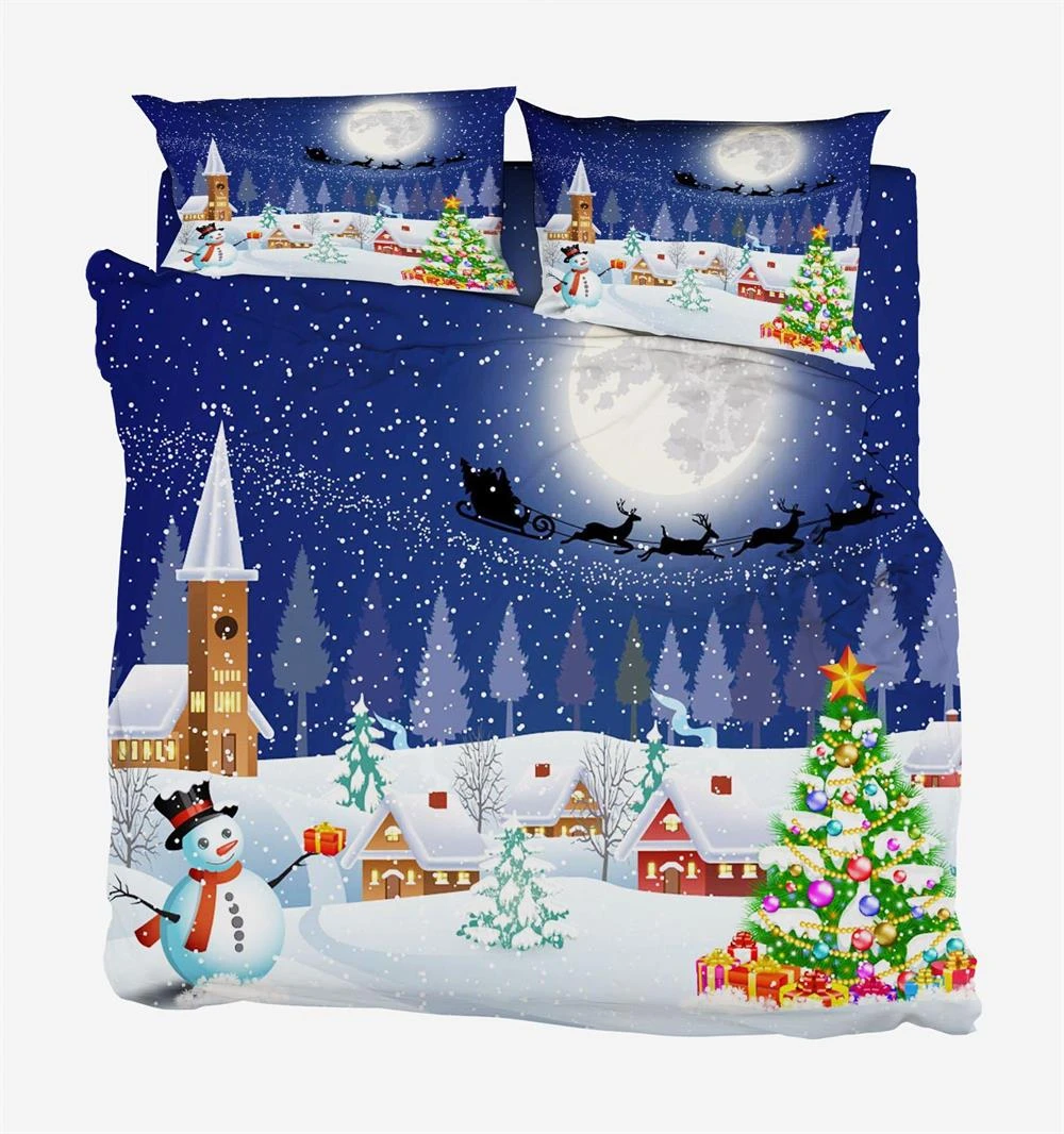 3D Christmas Eve 55 Bed Pillowcases Quilt Cover Set Bedding Set Pillowcases Duvet Cover KING SINGLE 4 3D Christmas Eve 55 Bed Pillowcases Quilt Cover Set Bedding Set Pillowcases Duvet Cover KING SINGLE - Image 3