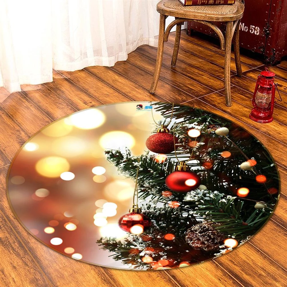 3D Christmas Tree 81098 Round Non Slip Rug Mat Room Mat Quality Elegant Photo Carpet 4 3D Christmas Tree 81098 Round Non Slip Rug Mat Room Mat Quality Elegant Photo Carpet - Image 2
