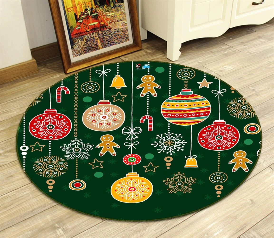 3D Christmas Colorful Balls 81128 Round Non Slip Rug Mat Room Mat Quality Elegant Photo Carpet 4 3D Christmas Colorful Balls 81128 Round Non Slip Rug Mat Room Mat Quality Elegant Photo Carpet - Image 2