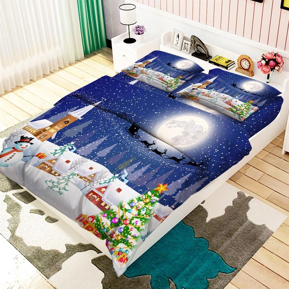 3D Christmas Eve 55 Bed Pillowcases Quilt Cover Set Bedding Set Pillowcases Duvet Cover KING SINGLE 2 3D Christmas Eve 55 Bed Pillowcases Quilt Cover Set Bedding Set Pillowcases Duvet Cover KING SINGLE