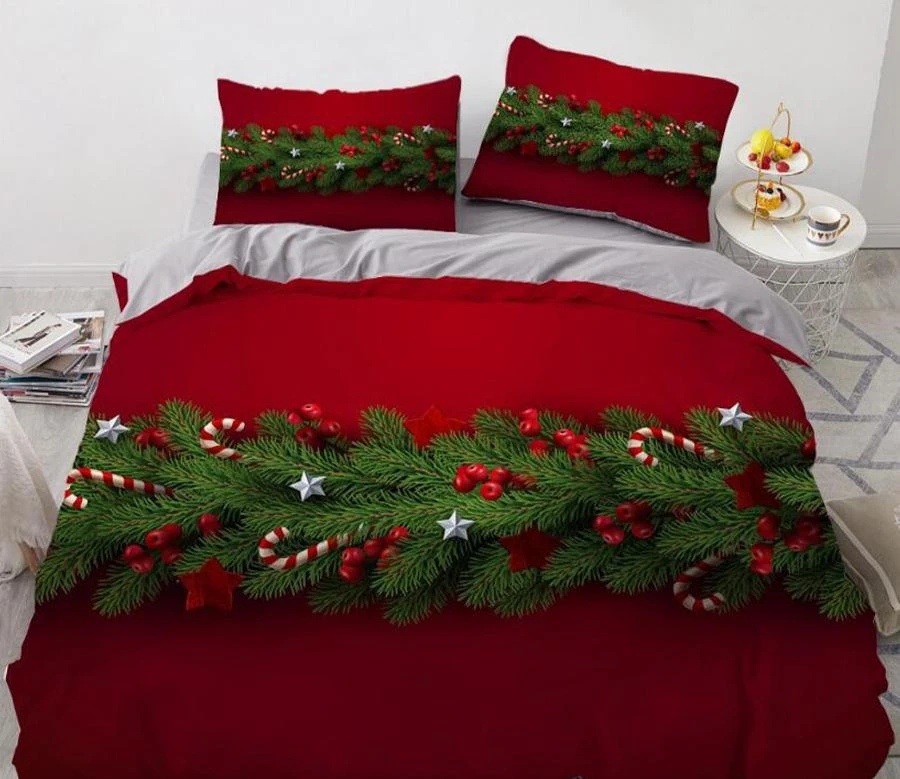 3D Christmas Tree 9156 Bed Pillowcases Quilt Cover Set Bedding Set Pillowcases Duvet Cover KING SING 4 3D Christmas Tree 9156 Bed Pillowcases Quilt Cover Set Bedding Set Pillowcases Duvet Cover KING SING - Image 2